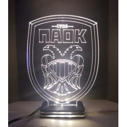 LED Φωτιστικό Χαραγμένο Plexiglass Με Σχέδιο ΠΑΟΚ Με Διακόπτη ON/OFF Plexi