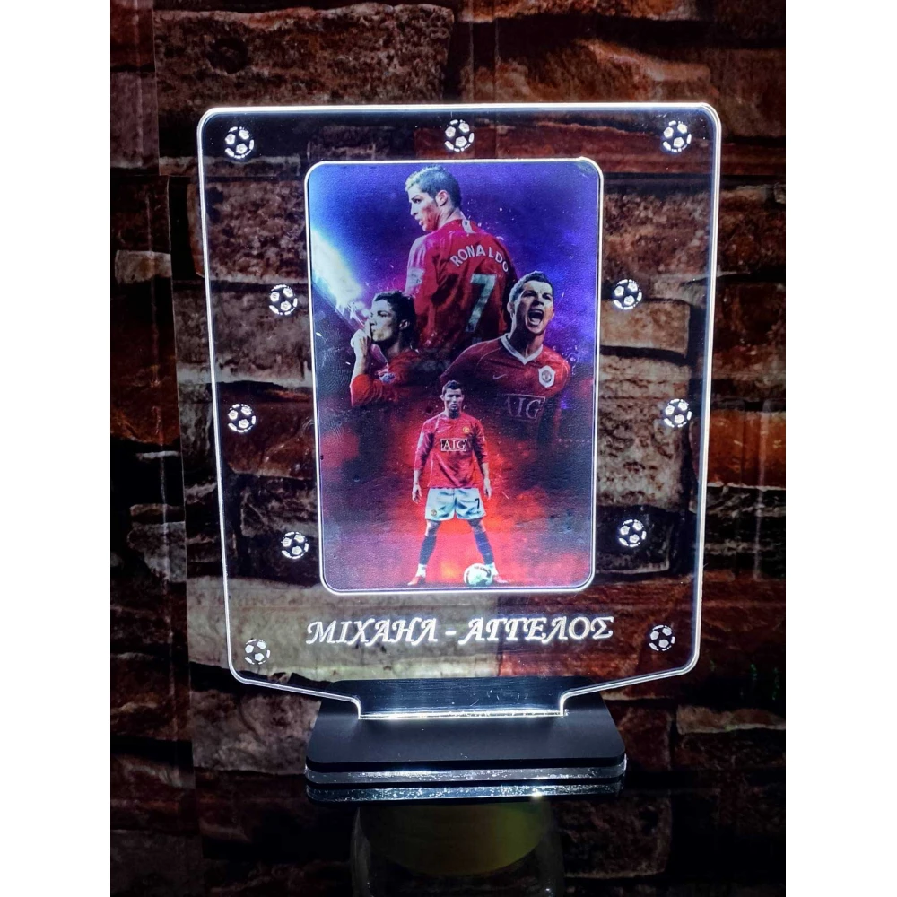 LED Φωτιστικό Plexiglass Με τον Ronaldo
