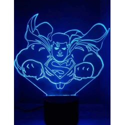 LED Φωτιστικό Χαραγμένο Plexiglass Με Σχέδιο Superman Με Διακόπτη ON/OFF AlphaLed