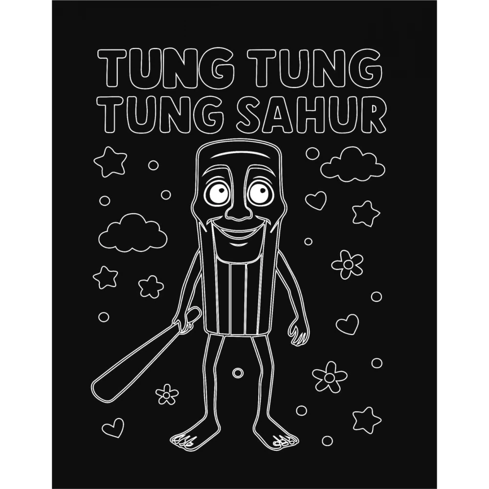 LED Φωτιστικό Χαραγμένο Plexiglass Με Σχέδιο Tung Tung Tung Sahur Με Διακόπτη ON/OFF Plexi