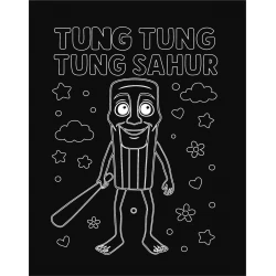 LED Φωτιστικό Χαραγμένο Plexiglass Με Σχέδιο Tung Tung Tung Sahur Με Διακόπτη ON/OFF Plexi