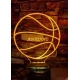 LED Φωτιστικό Χαραγμένο Plexiglass Με Σχέδιο Μπάλα του Μπάσκετ Με Διακόπτη ON/OFF Plexi