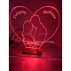 LED Φωτιστικό Χαραγμένο Plexiglass Με Σχέδιο Love Με Διακόπτη ON/OFF Plexi