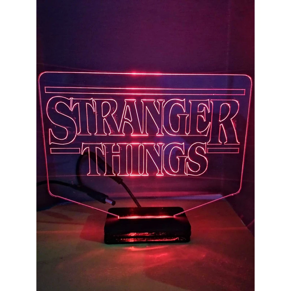 LED Φωτιστικό Χαραγμένο Plexiglass Με Σχέδιο Stranger Things Με Διακόπτη ON/OFF Plexi