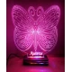 LED Φωτιστικό Χαραγμένο Plexiglass Με Σχέδιο Πεταλούδα Με Διακόπτη ON/OFF Plexi