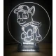 LED Φωτιστικό Χαραγμένο Plexiglass Με Paw Patrol Rocky Με Διακόπτη ON/OFF Plexi