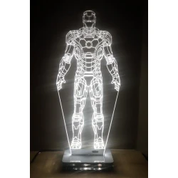 LED Φωτιστικό Χαραγμένο Plexiglass Με Σχέδιο Superheroes Ironman Με Διακόπτη ON/OFF AlphaLed