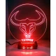 LED Φωτιστικό Χαραγμένο Plexiglass Με Σχέδιο Ζώδιο Ταύρος Με Διακόπτη ON/OFF AlphaLed