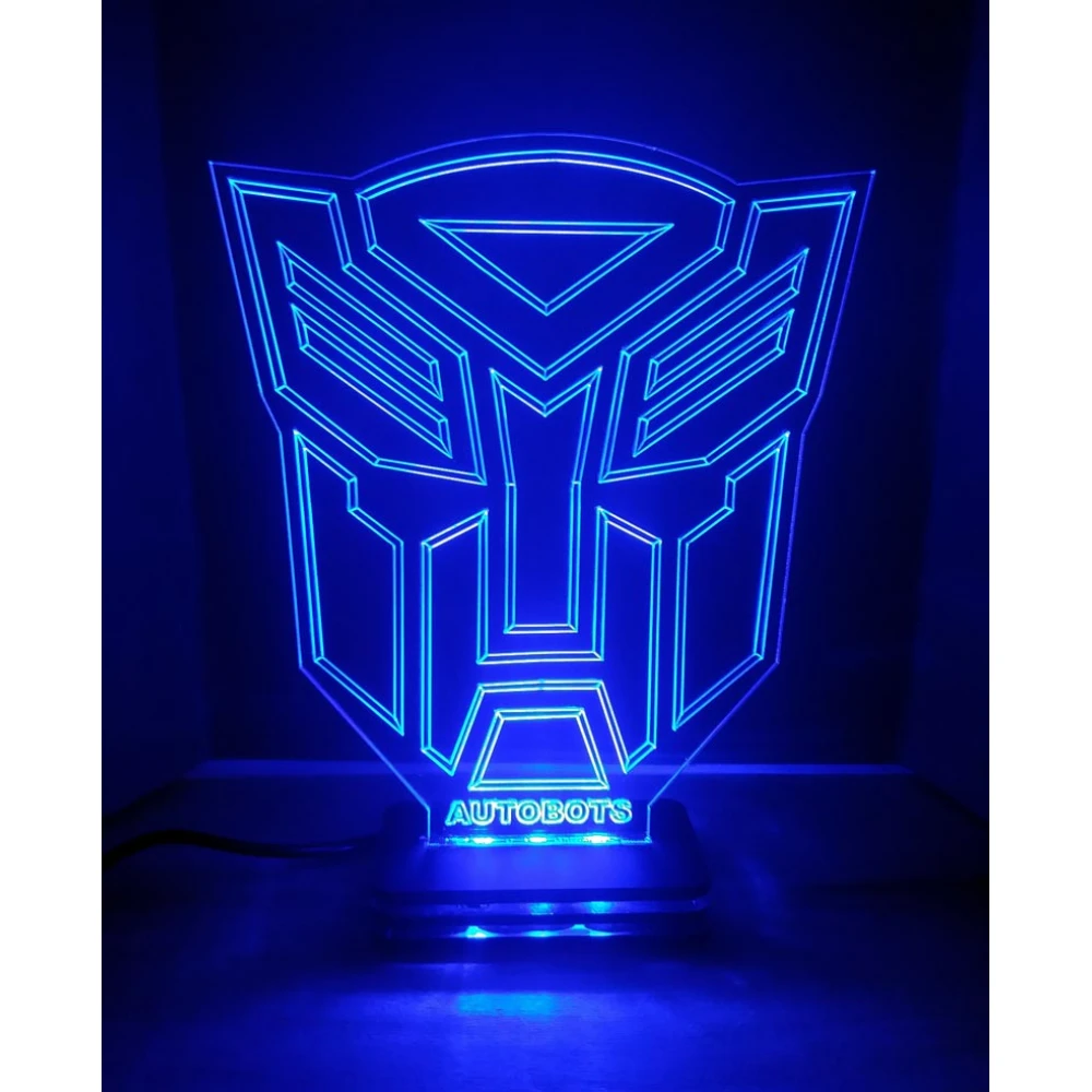 LED Φωτιστικό Χαραγμένο Plexiglass Με Σχέδιο Transformers Με Διακόπτη ON/OFF AlphaLed