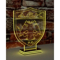 LED Φωτιστικό Χαραγμένο Plexiglass Με Σχέδιο ΑΕΚ Με Διακόπτη ON/OFF Plexi