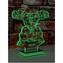 LED Φωτιστικό Χαραγμένο Plexiglass Με Σχέδιο Hulk Με Διακόπτη ON/OFF Plexi
