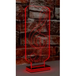 LED Φωτιστικό Χαραγμένο Plexiglass Με Σχέδιο  Κλειδί Του Σολ Με ON/OFF Plexi