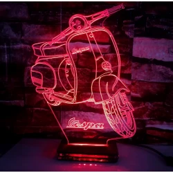 LED Φωτιστικό Χαραγμένο Plexiglass Με Σχέδιο Vespa Με Διακόπτη ON/OFF AlphaLed LED Φωτιστικό Χαραγμένο Plexiglass Με Σχέδιο Vespa Με Διακόπτη ON/OFF AlphaLed