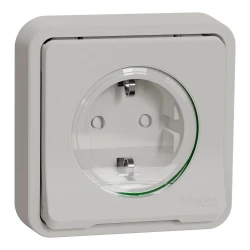 Mureva Styl πρίζα σούκο ασφαλείας χωνευτή Λευκή IP55 - SCHNEIDER ELECTRIC