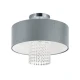 Πλαφονιέρα Σε Χρώμιο Με Υφασμάτινο Καπέλο Ασημί Ø 40CM 2xE14 KING - RL
