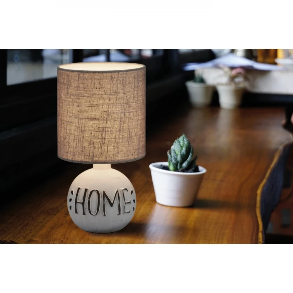 Πορτατίφ Κεραμικό Με Υφασμάτινο Καπέλο 1x40W E14 ESNA - RL