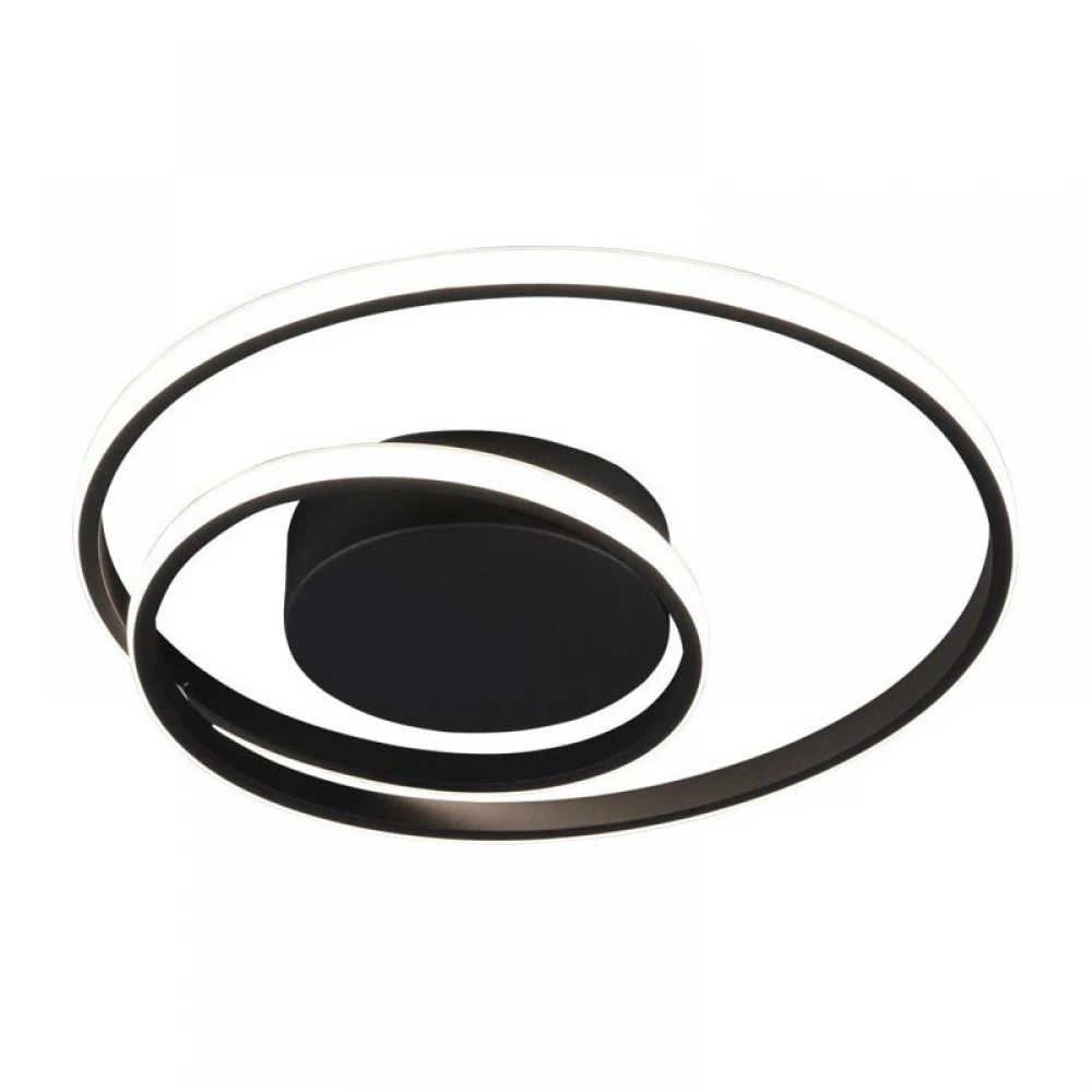 LED Πλαφονιέρα Μεταλλική Μαύρη Ματ ø39cm 22W ZIBAL - RL