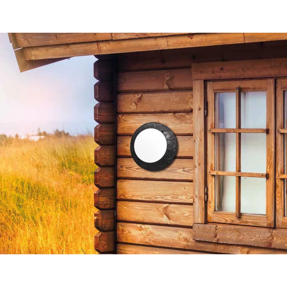 Φωτιστικό Τοίχου / Οροφής Εξωτερικού Χώρου Μαύρο ø35,5cm 1x E27 60W IP66 - RITA FUMAGALLI