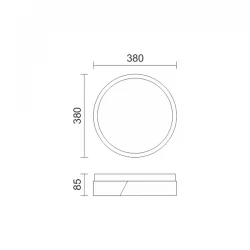 LED Πλαφονιέρα Μεταλλική Μαύρη 24W 2160lm 160° - SpotLight