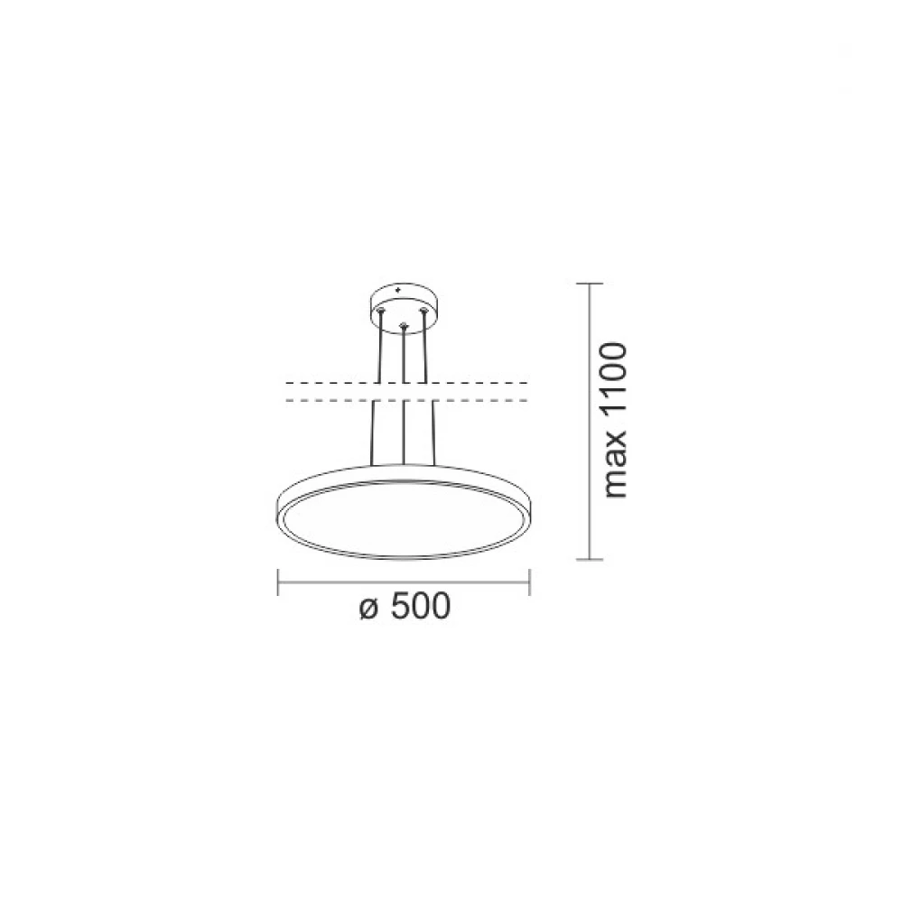 LED Κρεμαστό Φωτιστικό Μεταλλικό Μαύρο 50W 4500lm 140° - SpotLight