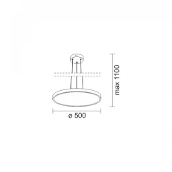 LED Κρεμαστό Φωτιστικό Μεταλλικό Λευκό 50W 4500lm 140° - SpotLight