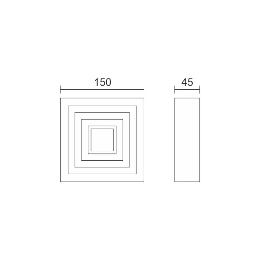 LED Απλίκα Αλουμινίου Λευκή Τετράγωνη 6W 540lm 180° SpotLight