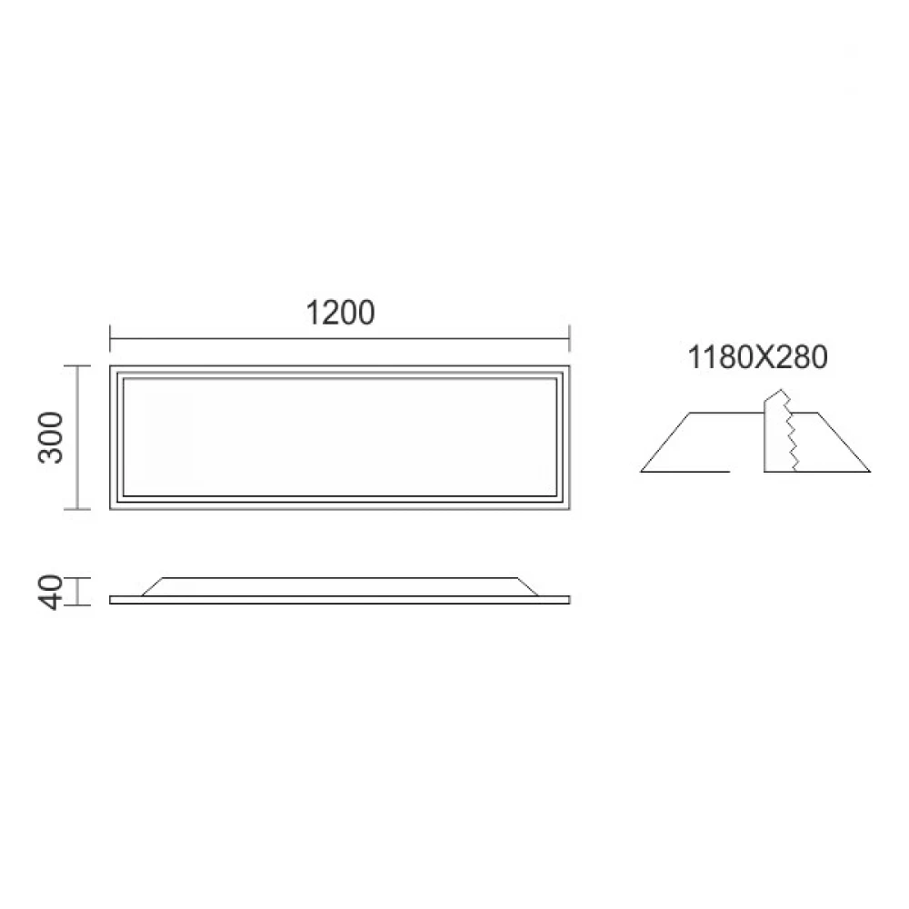 LED Χωνευτό Πάνελ Οροφής 120x30 BACKLIT 40W 140° 4000Lm 4000K Spotlight