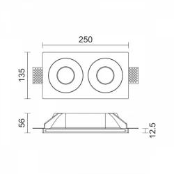 ΧΩΝΕΥΤΟ ΓΥΨΙΝΟ ΟΡΟΦΗΣ ΣΠΟΤ 2xGU10 10W - Spotlight