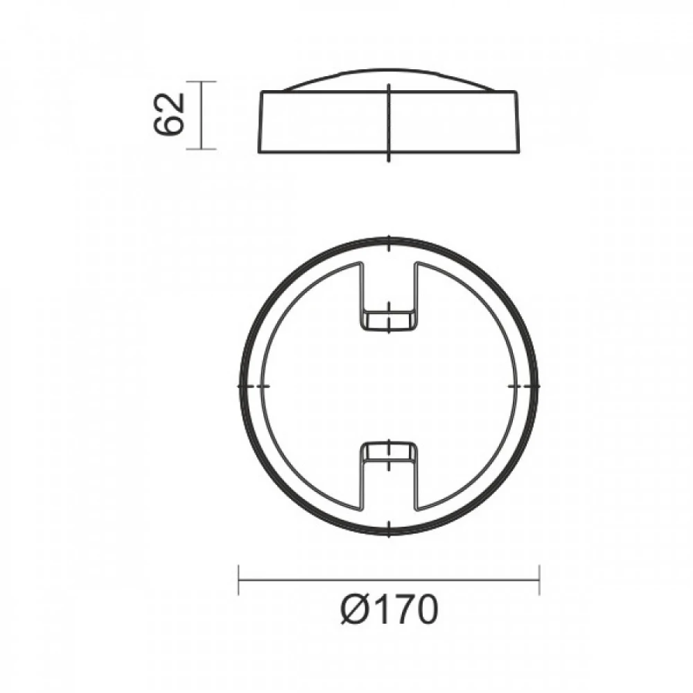 Απλίκα Εξωτερικού Χώρου LED 12W 3000K Στρογγυλή Γκρι - Spotlight