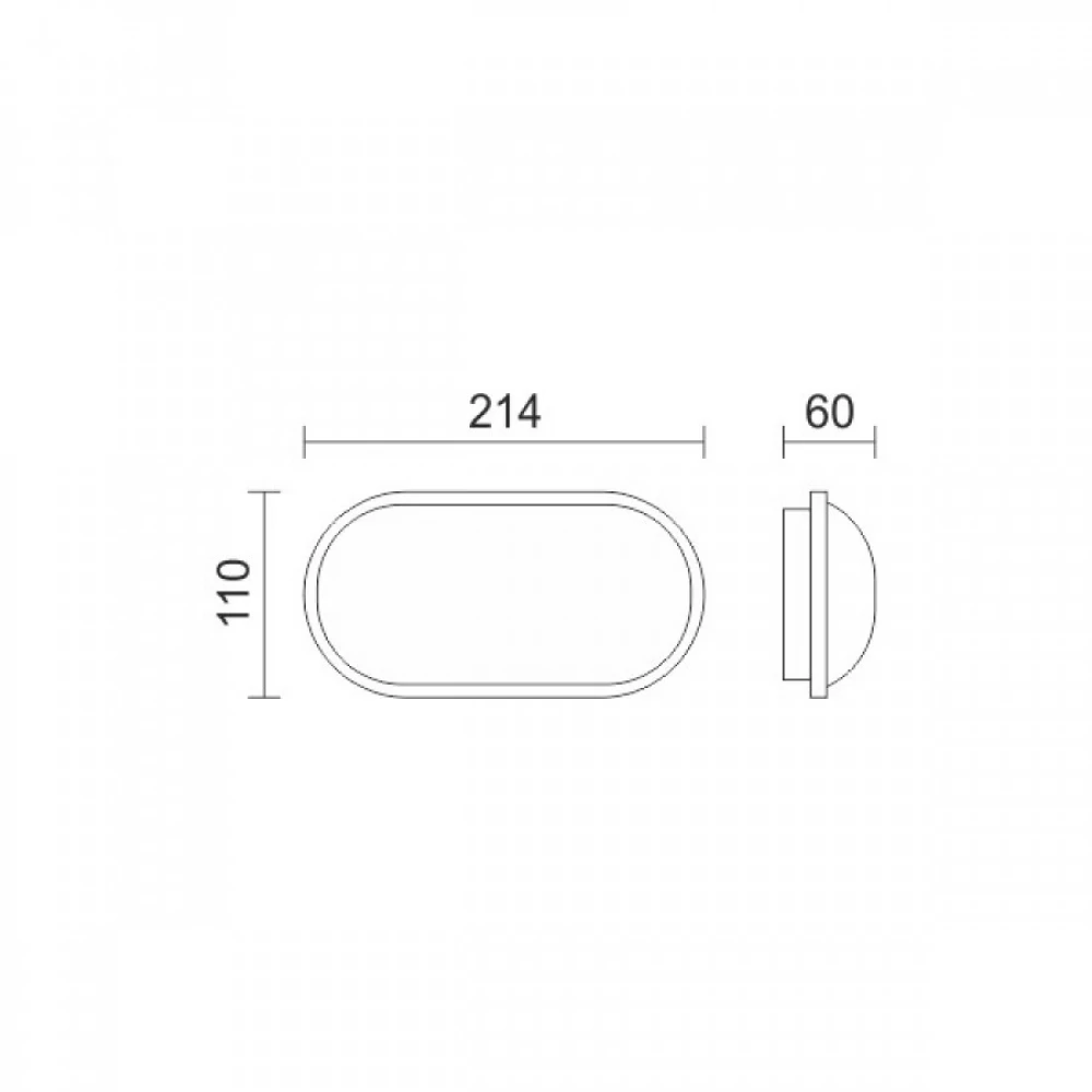 Απλίκα - Πλαφονιέρα Εξωτερικού Χώρου Στεγανή LED 15W IP54 Οβάλ 3000K - Spotlight