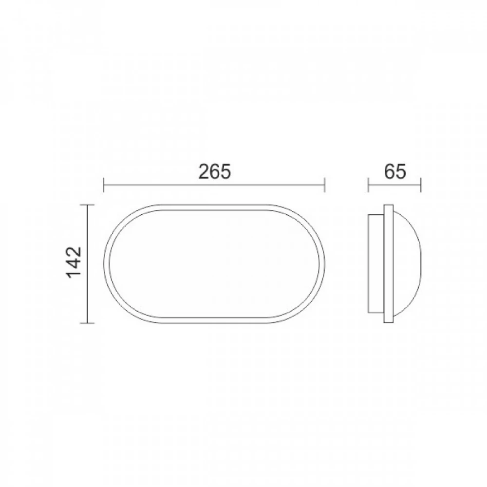 Απλίκα - Πλαφονιέρα Εξωτερικού Χώρου Στεγανή LED 20W IP54 Οβάλ 3000K - Spotlight