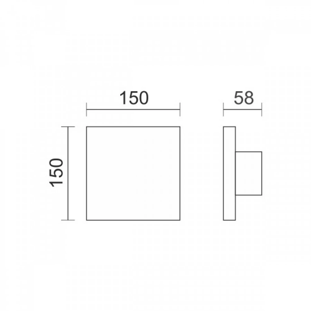 LED Απλίκα Εξωτερικού Χώρου 8W 3000K Τετράγωνη Λευκή - Spotlight