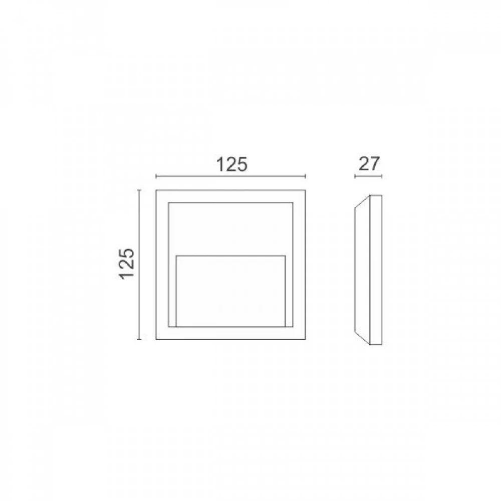 Απλίκα LED Εξωτερικού Χώρου Τετράγωνο 1.5W 4000K - Spotlight
