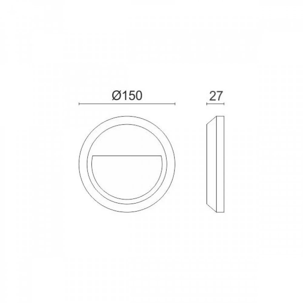 Απλίκα LED Εξωτερικού Χώρου Στρογγυλή 1.5W 4000K - Spotlight