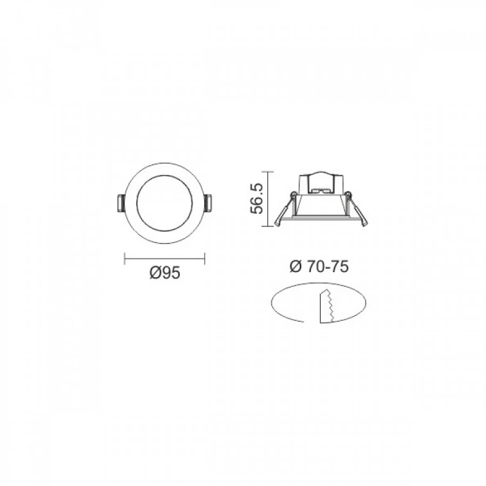 Στρογγυλό LED Panel Χωνευτό Smart 7W CCT-RGB IP44 - Spotlight