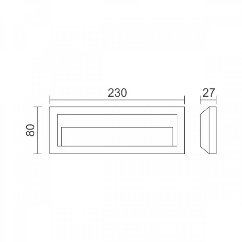 LED Απλίκα Εξωτερικού Χώρου Slim 2W 3000K Λευκή - Spotlight