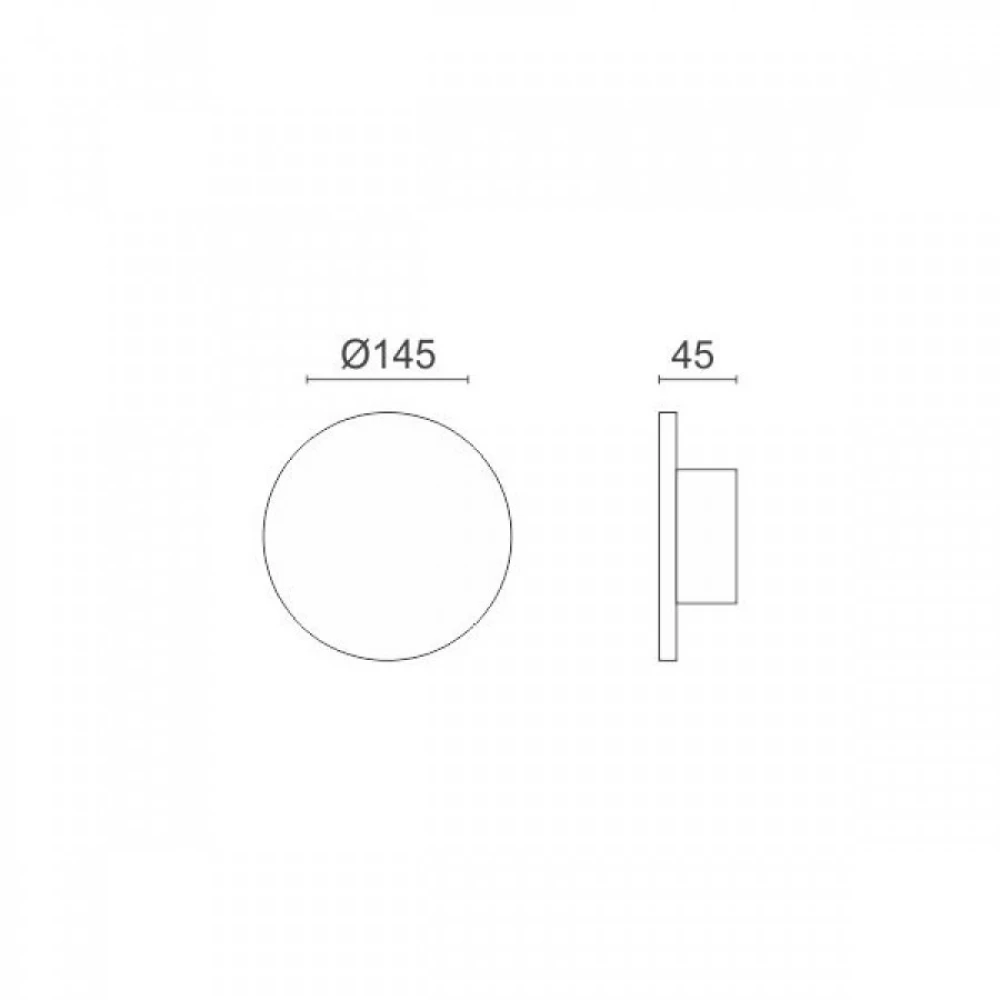 ΑΠΛΙΚΑ ΤΟΙΧΟΥ LED 8W 3000K IP20 ΚΥΚΛΟΣ - SPOTLIGHT