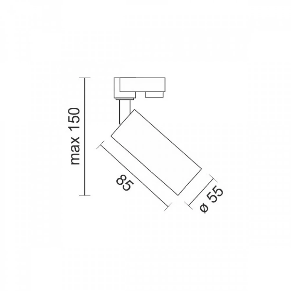 Φωτιστικό Ράγας Τριφασικό Σποτ Μαύρο 1xGU10 max 10W Spotlight