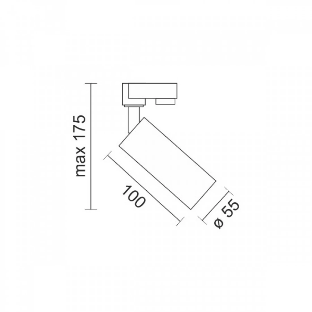 Φωτιστικό Ράγας Τριφασικό Σποτ Μαύρο 1xGU10 max 10W Spotlight