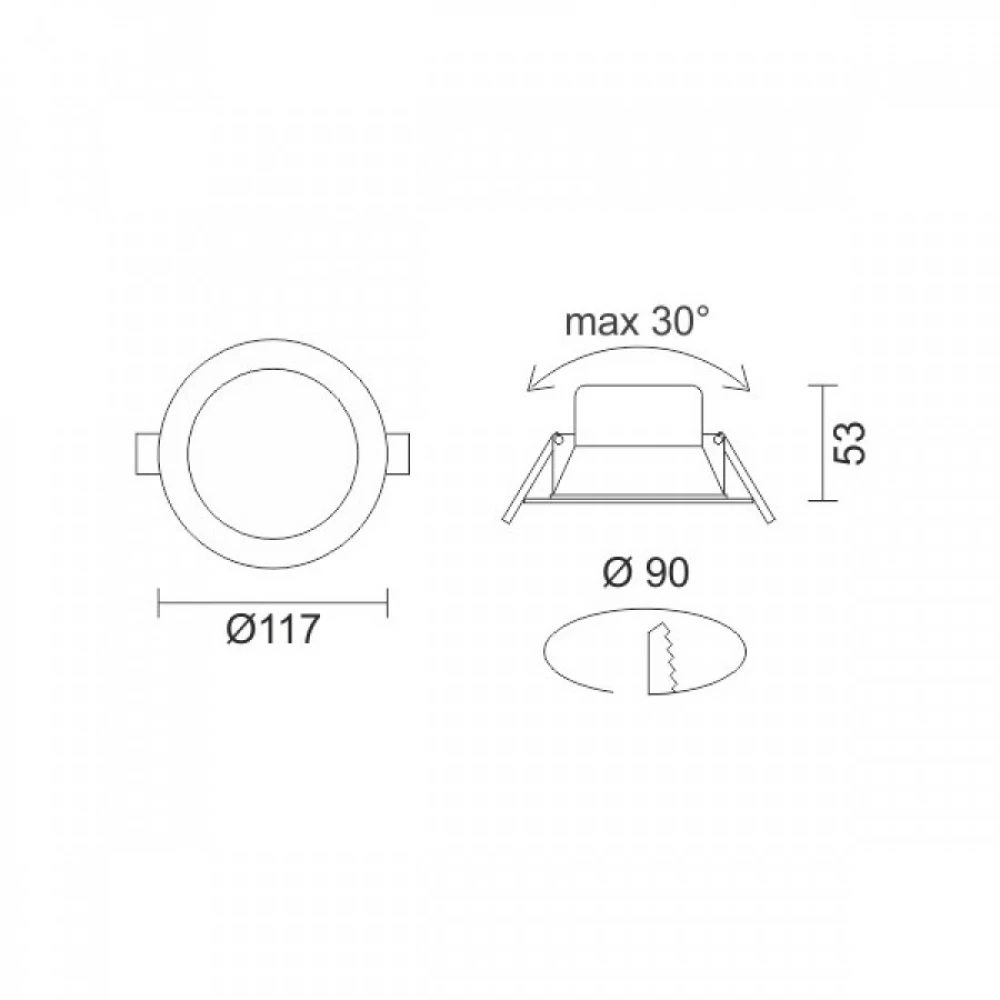 ΧΩΝΕΥΤΟ LED ΟΡΟΦΗΣ CCT ΠΕΡΙΣΤΡΕΦΟΜΕΝΟ 12W 3000K | 4000K | 6000K Στρογγυλό SpotLight