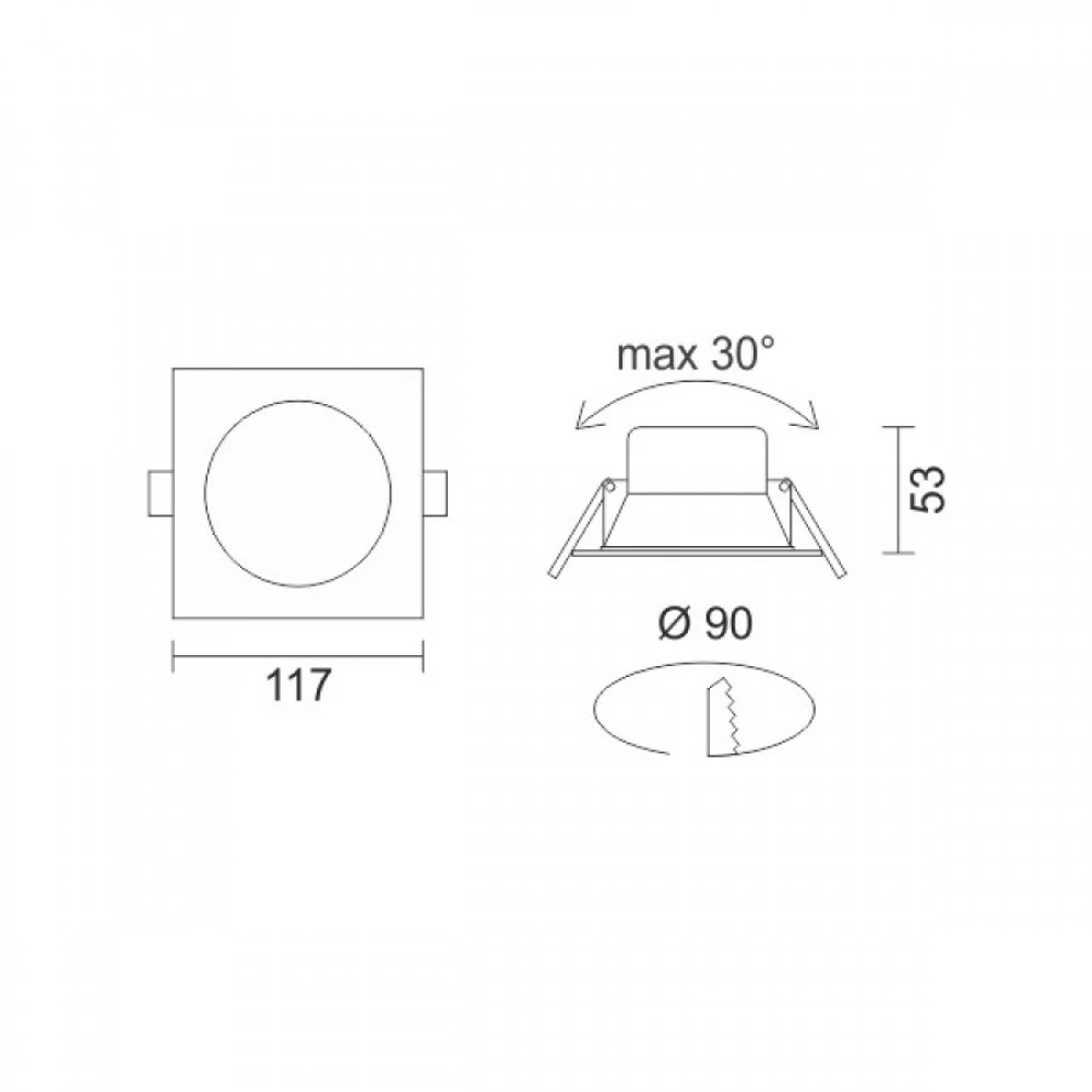 ΧΩΝΕΥΤΟ LED ΟΡΟΦΗΣ CCT ΠΕΡΙΣΤΡΕΦΟΜΕΝΟ 12W 3000K | 4000K | 6000K Τετράγωνο SpotLight