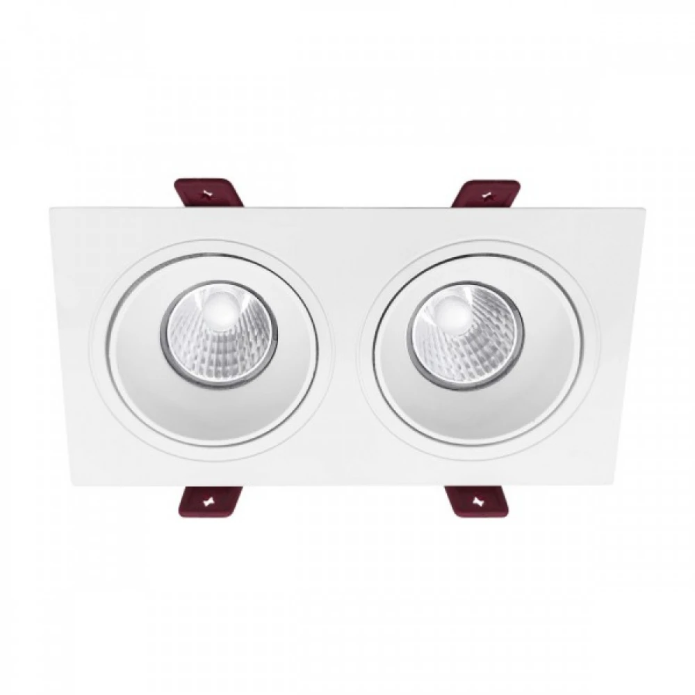 ΧΩΝΕΥΤΟ ΠΕΡΙΣΤΡΕΦΟΜΕΝΟ ΤΕΤΡΑΓΩΝΟ ΣΠΟΤ ΟΡΟΦΗΣ ΠΛΑΣΤΙΚΟ ΛΕΥΚΟ 2XGU10 - Spotlight