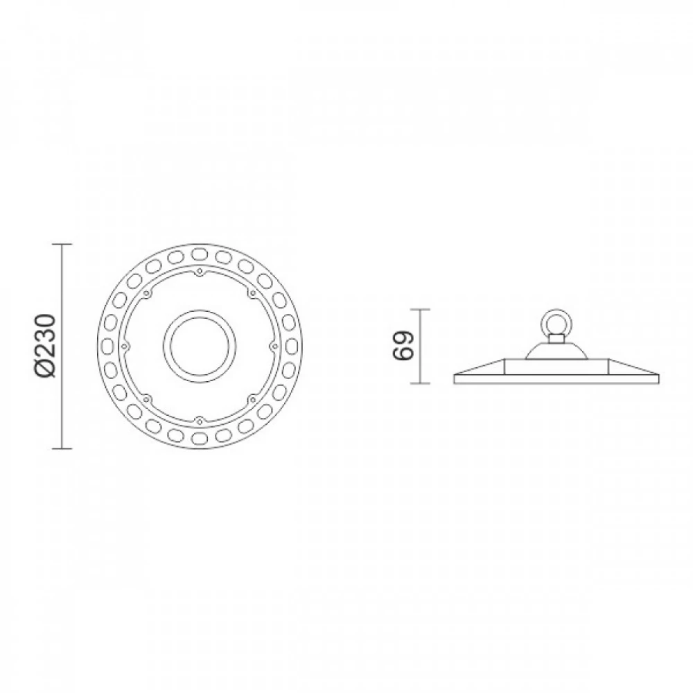 ΚΑΜΠΑΝΑ LED UFO 100W 6000K - Spotlight