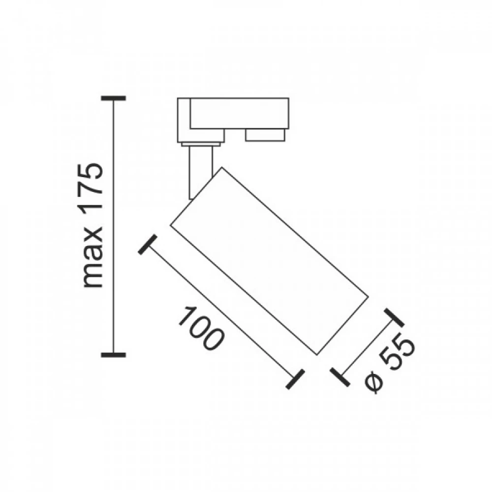 Φωτιστικό Ράγας Μονοφασικό Μαύρο 1xGU10 max10W Spotlight
