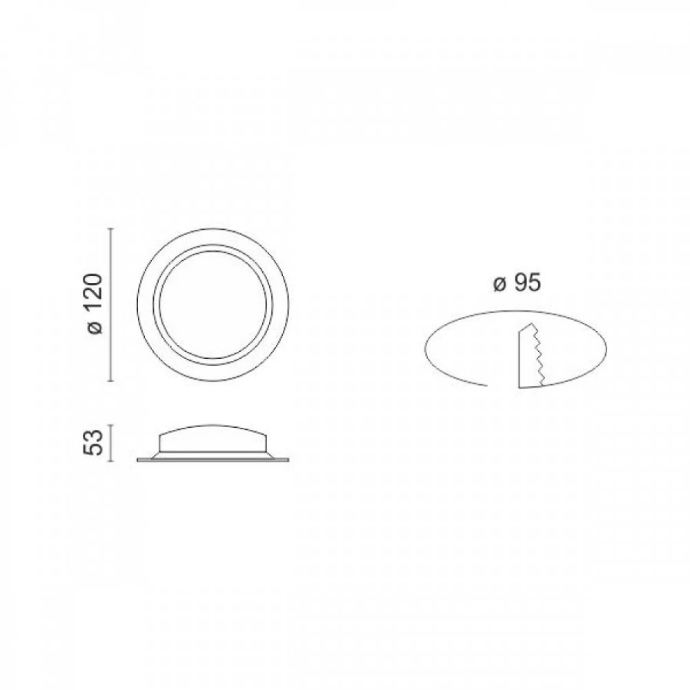 LED SMD Αδιάβροχο Χωνεύτο Downlight Οροφής 12W 140° Στρογγυλό SpotLight