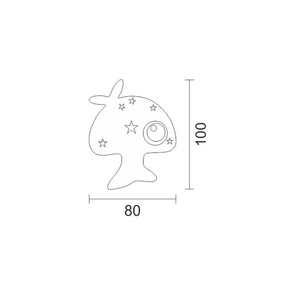 LED Φωτιστικό Νυκτός Ψαράκι Ροζ 0,5W Spotlight