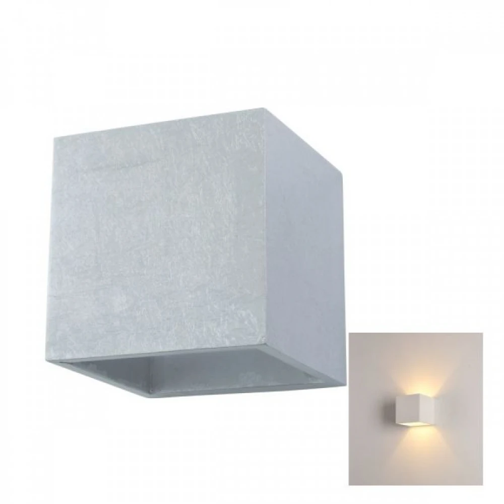 Γύψινο Φωτιστικό Τοίχου Τετράγωνο Ασημί G9 SpotLight