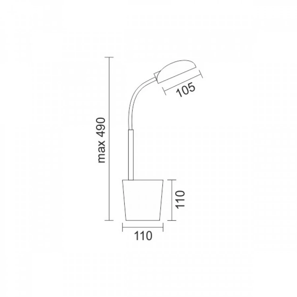LED Φωτιστικό Γραφείου Εύκαμπτο Με Διακόπτη Σε Μαύρο Χρώμα 5W 4000K Spotlight