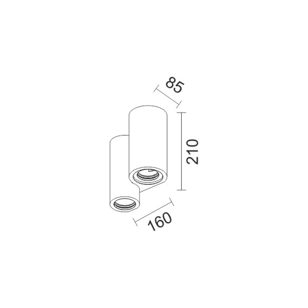 Γύψινο Φωτιστικό Τοίχου Κυλινδρικός Up-Down 4 x GU10 7W SpotLight