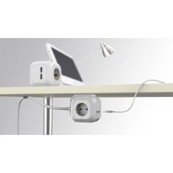 Πολύπριζος Κύβος Με 4 Πρίζες 16A Και 2 Θήρες USB 2.1A - Spotlight